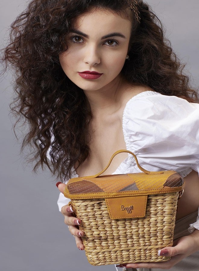 باجيت حقيبة يد نسائية صغيرة الحجم من باجيت، لون أصفر | حقيبة يد أنيقة وعملية للسيدات - Image 4
